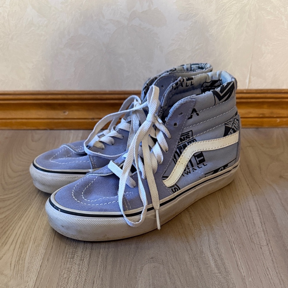 Vans Blue and White High-Top Sneakers